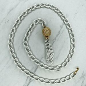 White Beehive Swirl Tassel Charm Chain Link Belt Extra Small/Small (XS/S) ✨